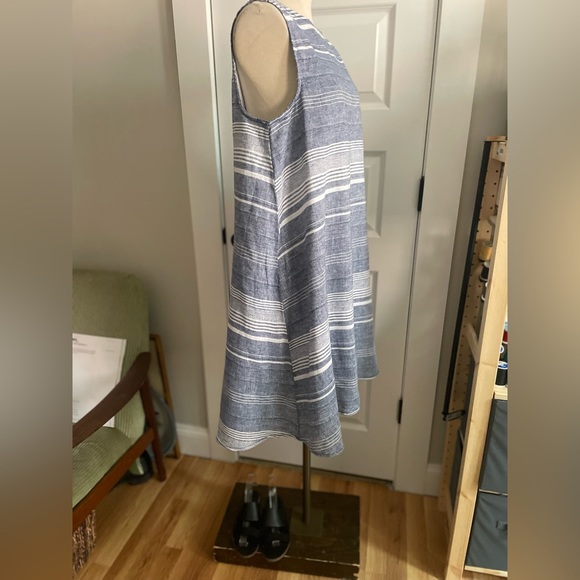 Linen blend striped tank dress - Picture 4 of 7